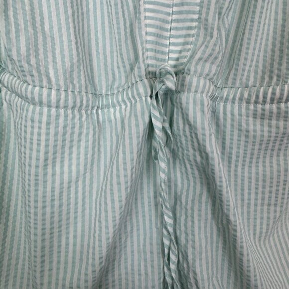 Vineyard Vines Seersucker Blue White Striped One Piece Romper Woman’s Sz Small - Picture 4 of 7